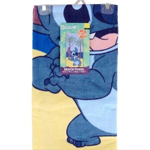 Disney Stitch Blue and Yellow Beach Towel 25in X 50in